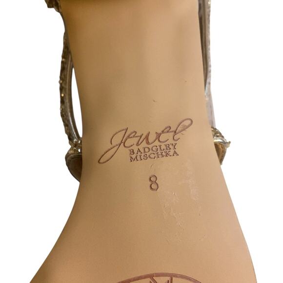 Jewel Badgley Mischka Gold Claudia Embellished Sandals Size 10M - Picture 13 of 16